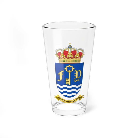 Coat of Arms of the Former 2nd Spanish Military Region 1984-2002 (Spain) (Coat of Arms) Pint Glass 16oz 16oz - Go Mug Yourself