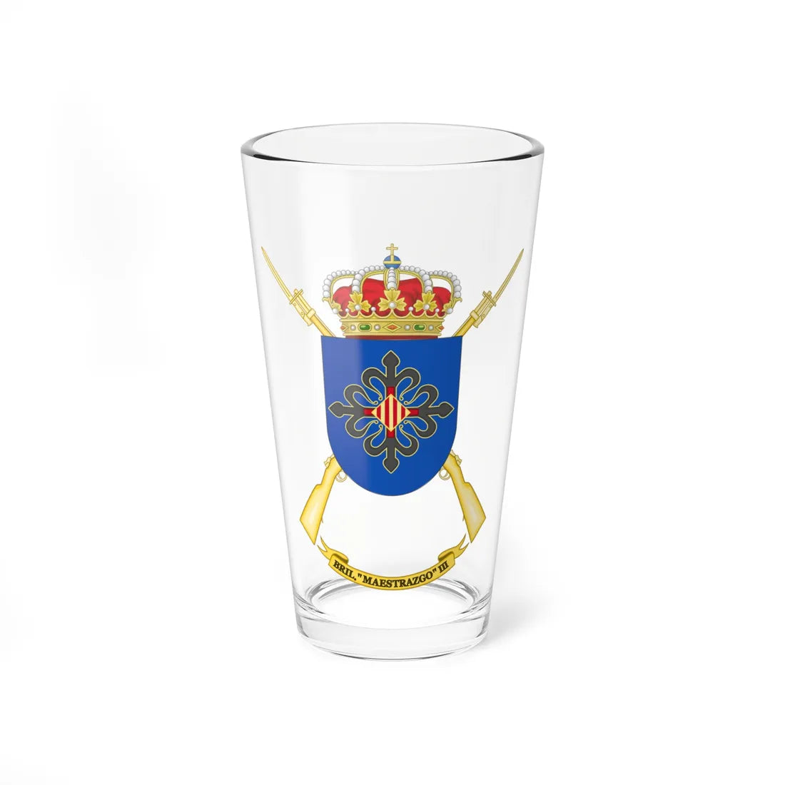 Coat of Arms of the Former 3rd Light Infantry Brigade Maestrazgo (Spain) (Coat of Arms) Pint Glass 16oz 16oz - Go Mug Yourself