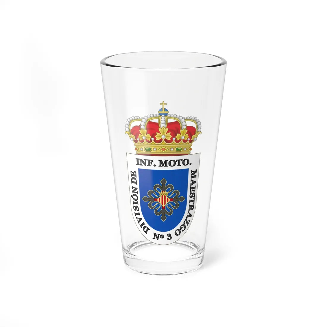 Coat of Arms of the former 3rd Motorized Division Maestrazgo (Spain) (Coat of Arms) Pint Glass 16oz 16oz - Go Mug Yourself