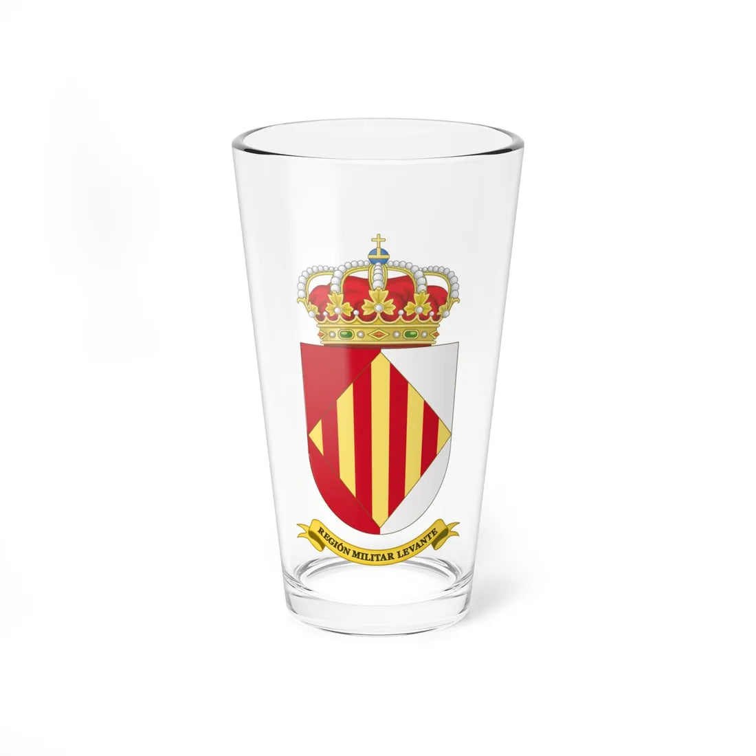 Coat of Arms of the Former 3rd Spanish Military Region 1984-1997 (Spain) (Coat of Arms) Pint Glass 16oz 16oz - Go Mug Yourself