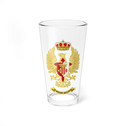 Coat of Arms of the Former 3rd Spanish Military Region Until 1984 (Spain) (Coat of Arms) Pint Glass 16oz 16oz - Go Mug Yourself