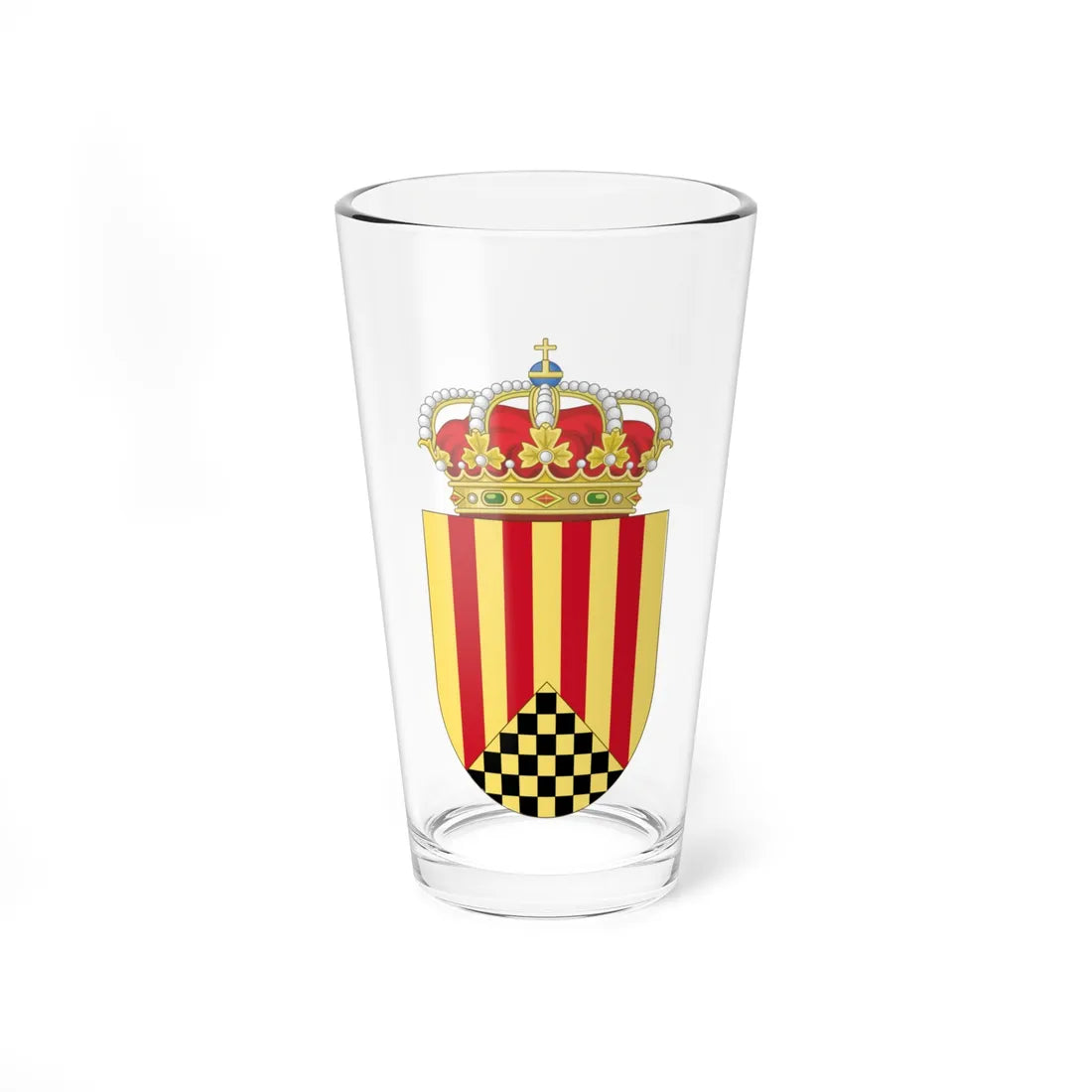 Coat of Arms of the Former 4th Mountain Division Urgel (Spain) (Coat of Arms) Pint Glass 16oz 16oz - Go Mug Yourself
