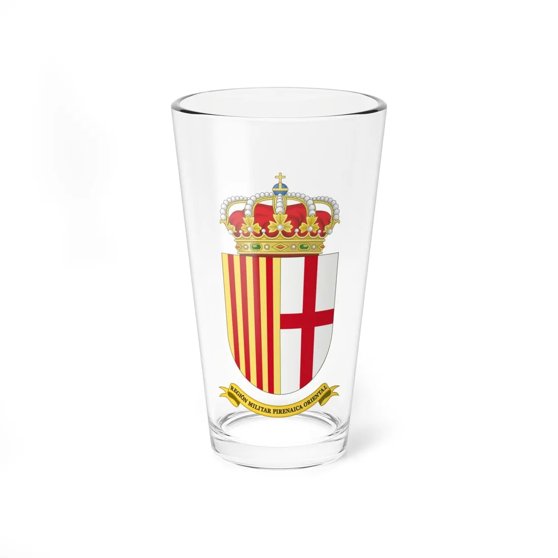 Coat of Arms of the Former 4th Spanish Military Region 1984-1997 (Spain) (Coat of Arms) Pint Glass 16oz 16oz - Go Mug Yourself