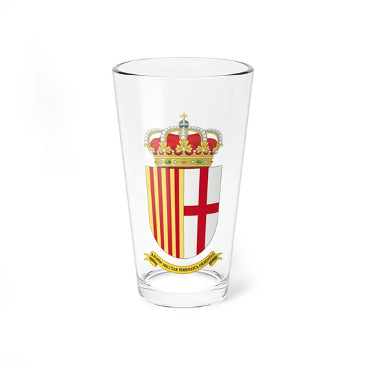 Coat of Arms of the Former 4th Spanish Military Region 1984-1997 (Spain) (Coat of Arms) Pint Glass 16oz 16oz - Go Mug Yourself