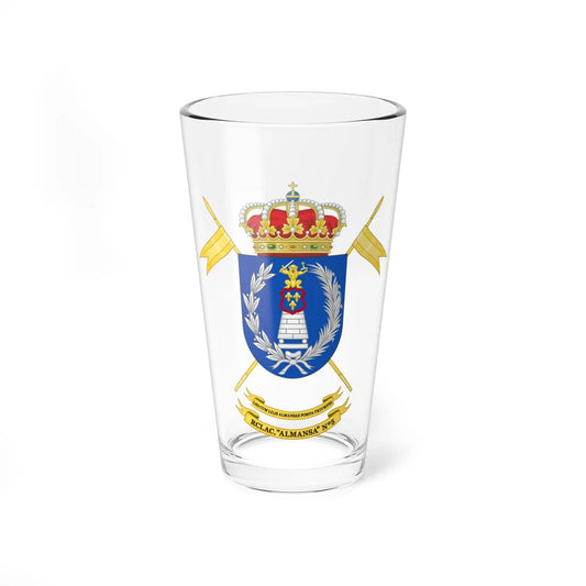 Coat of Arms of the Former 5th Light Armored Cavalry Regiment Almansa (Spain) (Coat of Arms) Pint Glass 16oz 16oz - Go Mug Yourself