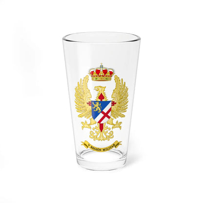 Coat of Arms of the Former 5th Spanish Military Region Until 1984 (Spain) (Coat of Arms) Pint Glass 16oz 16oz - Go Mug Yourself
