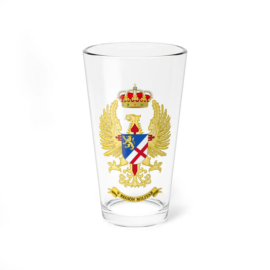 Coat of Arms of the Former 5th Spanish Military Region Until 1984 (Spain) (Coat of Arms) Pint Glass 16oz 16oz - Go Mug Yourself
