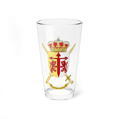 Coat of Arms of the Former Inspector General of Mobilizations Office of the Spanish Army (Spain) (Coat of Arms) Pint Glass 16oz 16oz - Go Mug Yourself