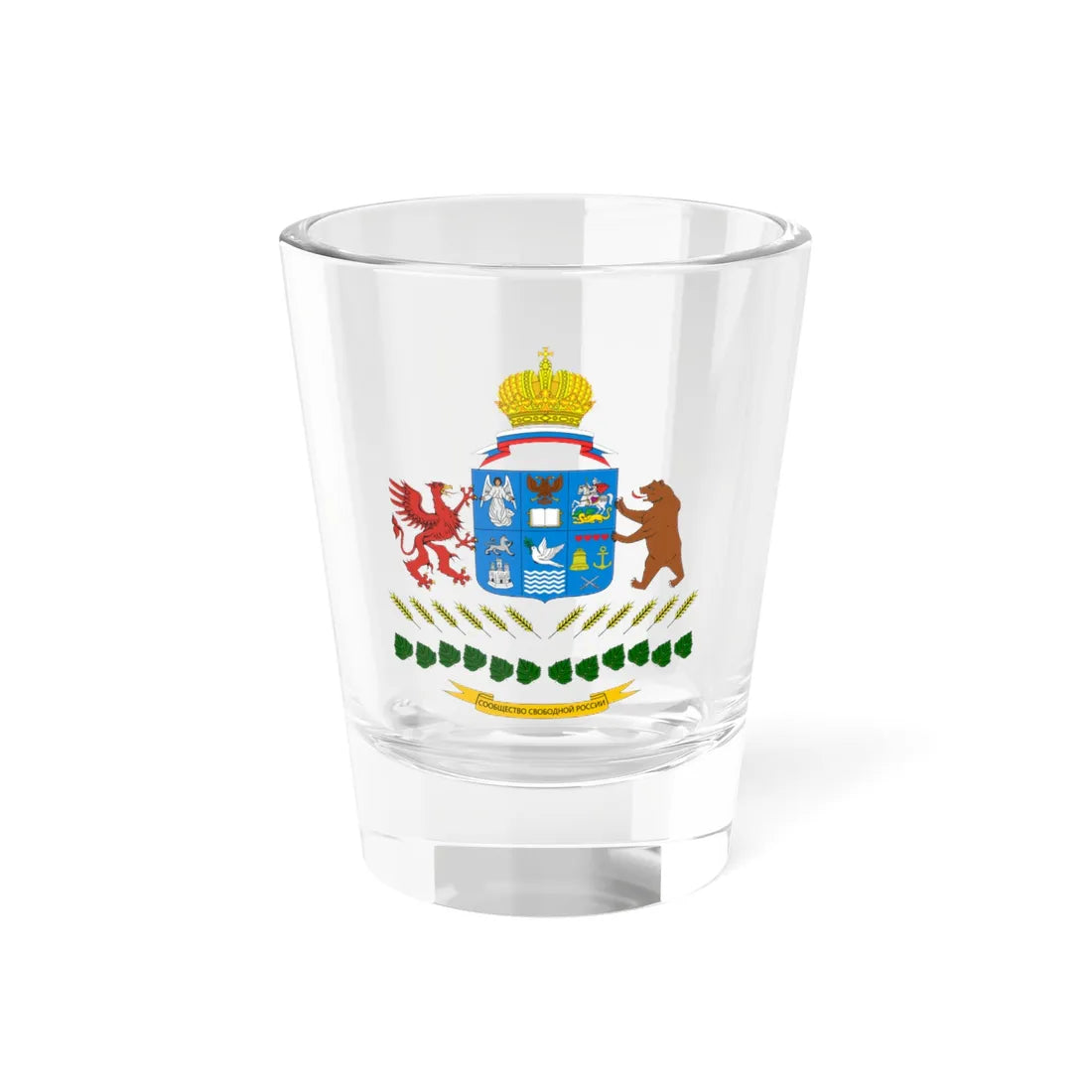 Coat of arms of the Free Russian Community variant (Russia) (Coat of Arms) Shot Glass 1.5oz 1.5oz - Go Mug Yourself