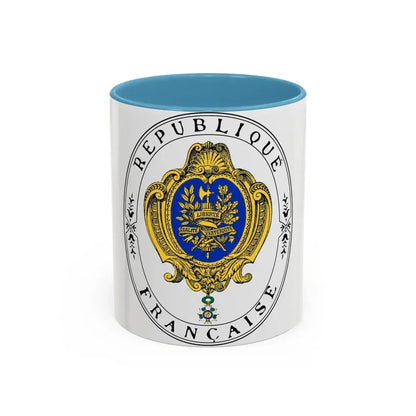 Coat of arms of the French Republic (1905) - Accent Coffee Mug 11oz Light Blue - Go Mug Yourself