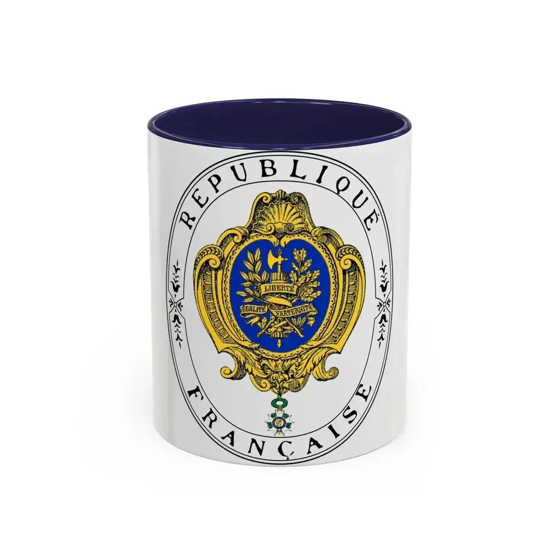 Coat of arms of the French Republic (1905) - Accent Coffee Mug 11oz Navy - Go Mug Yourself