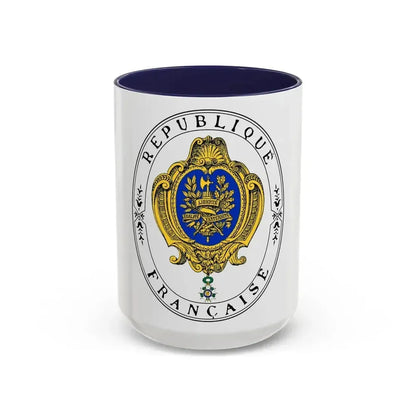 Coat of arms of the French Republic (1905) - Accent Coffee Mug 15oz Navy - Go Mug Yourself
