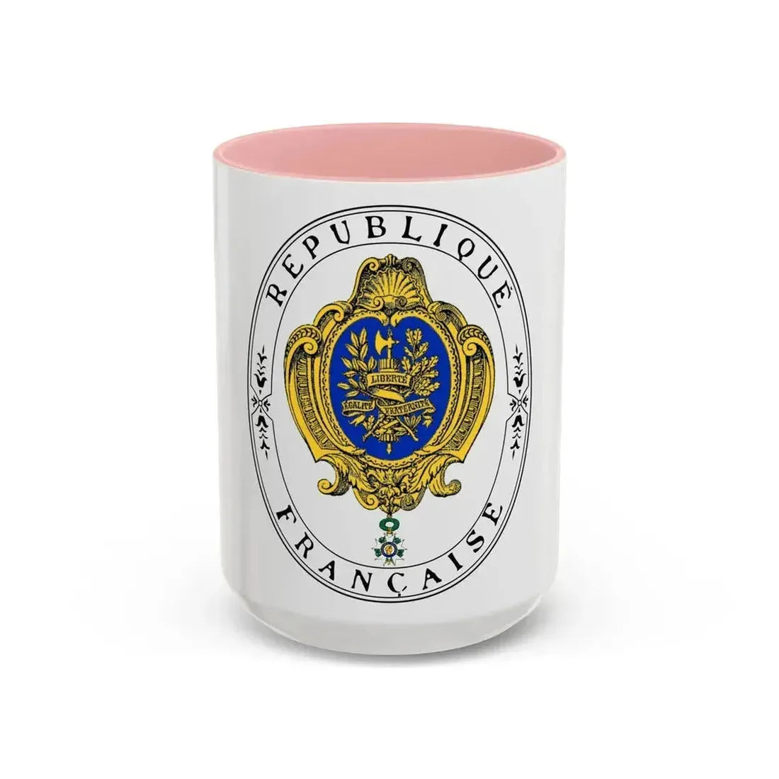 Coat of arms of the French Republic (1905) - Accent Coffee Mug 15oz Pink - Go Mug Yourself