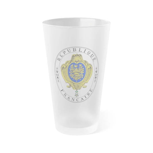 Coat of arms of the French Republic (1905) - Frosted Pint Glass 16oz-16oz-Frosted-Go Mug Yourself