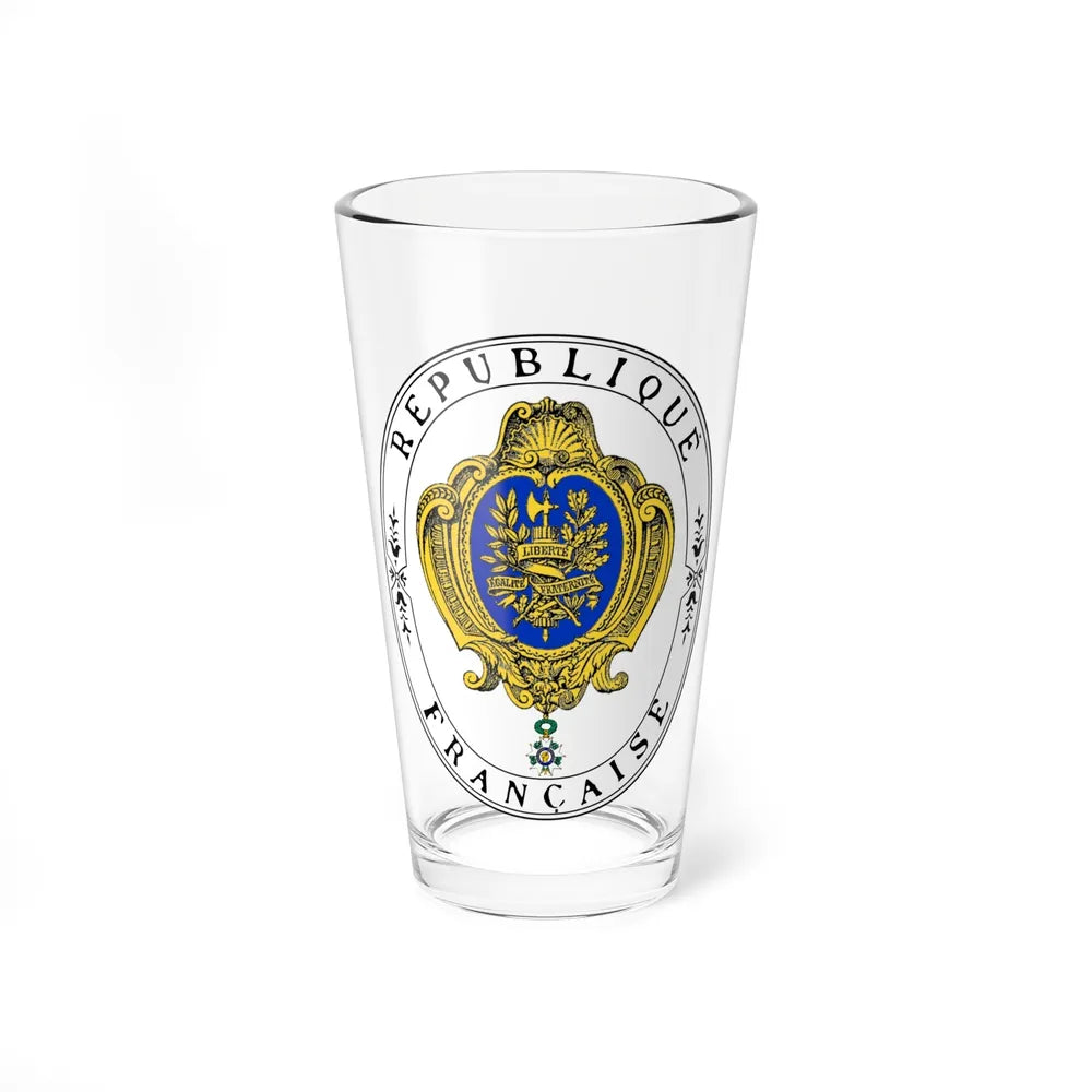 Coat of arms of the French Republic (1905) - Pint Glass 16oz-16oz-Go Mug Yourself