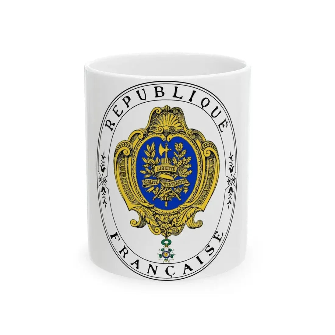 Coat of arms of the French Republic (1905) - White Coffee Mug 11oz - Go Mug Yourself