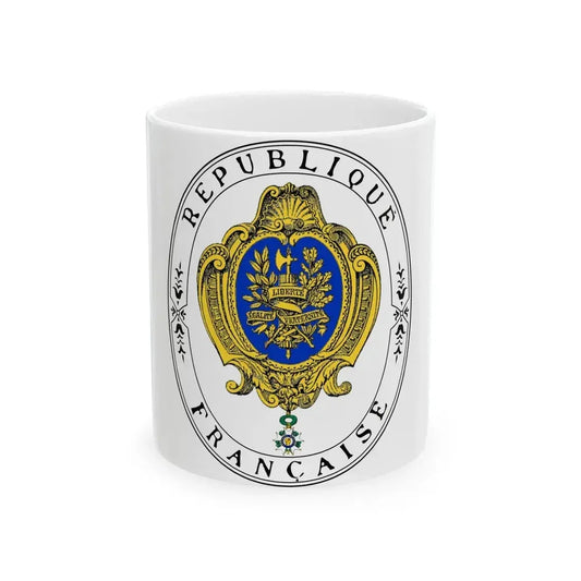 Coat of arms of the French Republic (1905) - White Coffee Mug 11oz - Go Mug Yourself