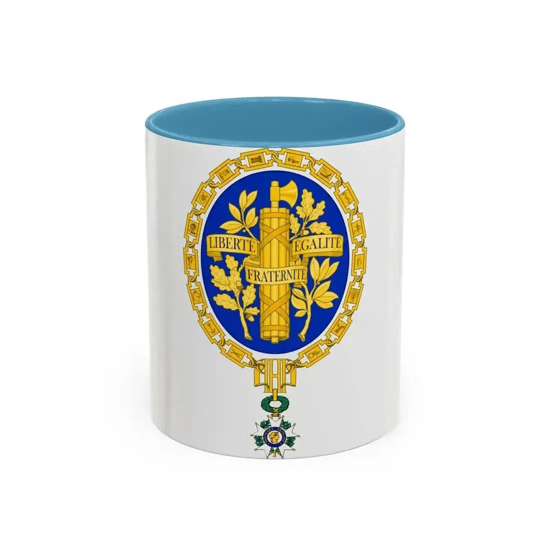 Coat of arms of the French Republic - Accent Coffee Mug 11oz Light Blue - Go Mug Yourself