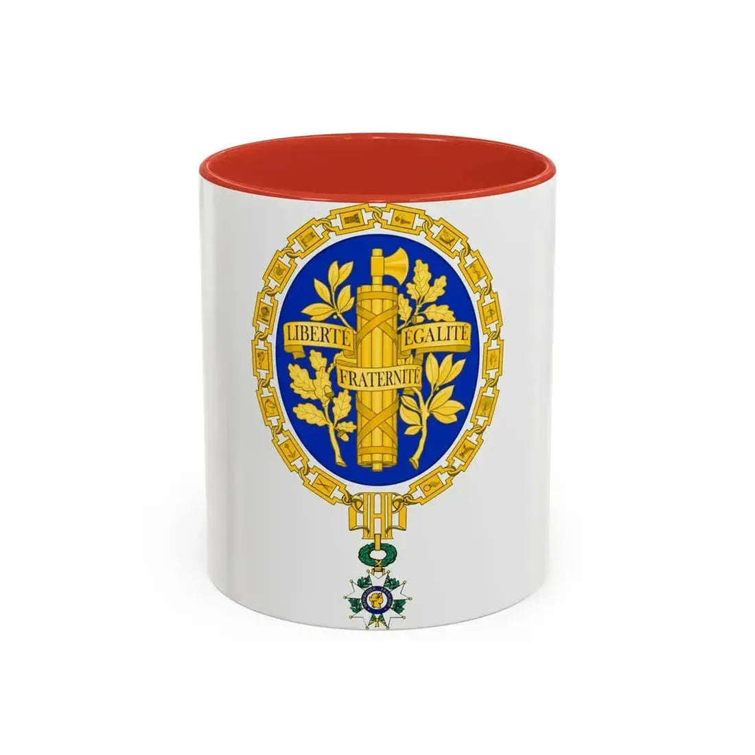 Coat of arms of the French Republic - Accent Coffee Mug 11oz Red - Go Mug Yourself
