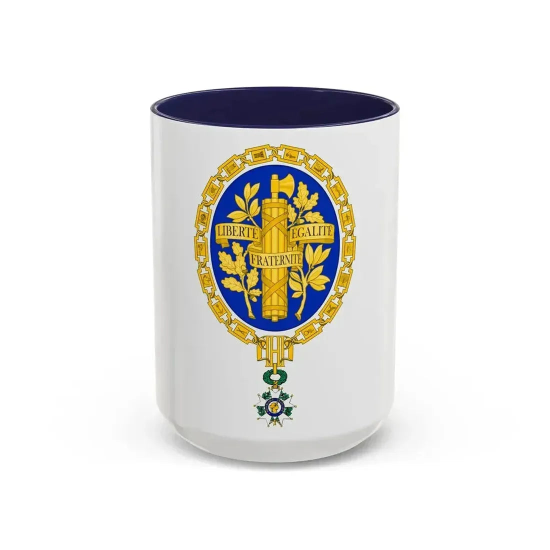 Coat of arms of the French Republic - Accent Coffee Mug 15oz Navy - Go Mug Yourself