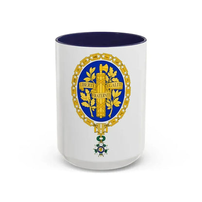 Coat of arms of the French Republic - Accent Coffee Mug 15oz Navy - Go Mug Yourself