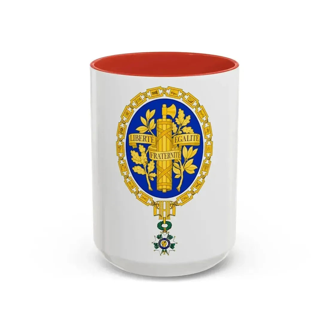 Coat of arms of the French Republic - Accent Coffee Mug 15oz Red - Go Mug Yourself