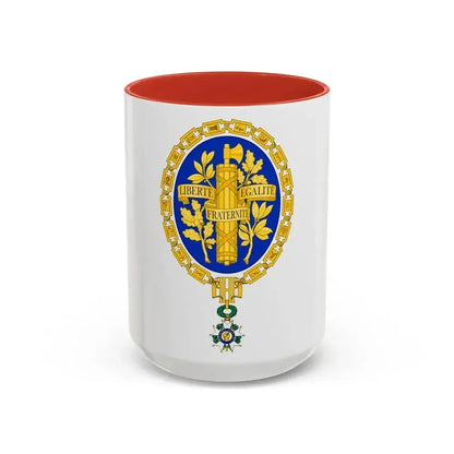Coat of arms of the French Republic - Accent Coffee Mug 15oz Red - Go Mug Yourself