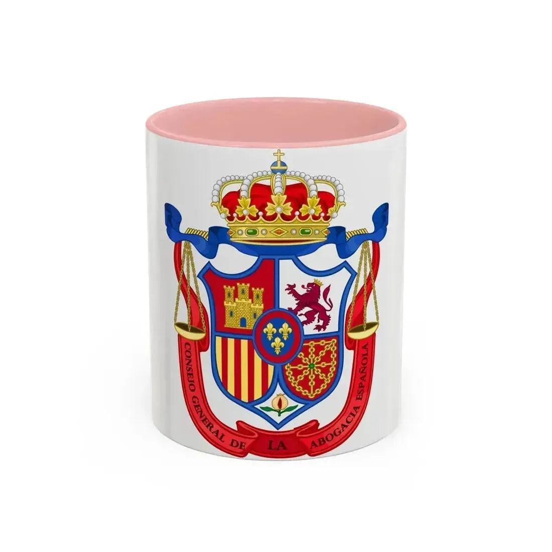 Coat of Arms of the General Council of Spanish Lawyers - Accent Coffee Mug 11oz Pink - Go Mug Yourself