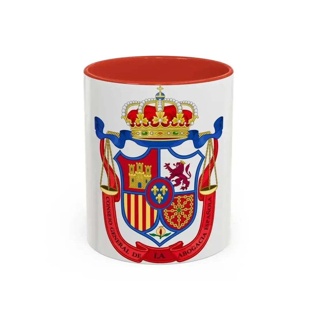 Coat of Arms of the General Council of Spanish Lawyers - Accent Coffee Mug 11oz Red - Go Mug Yourself