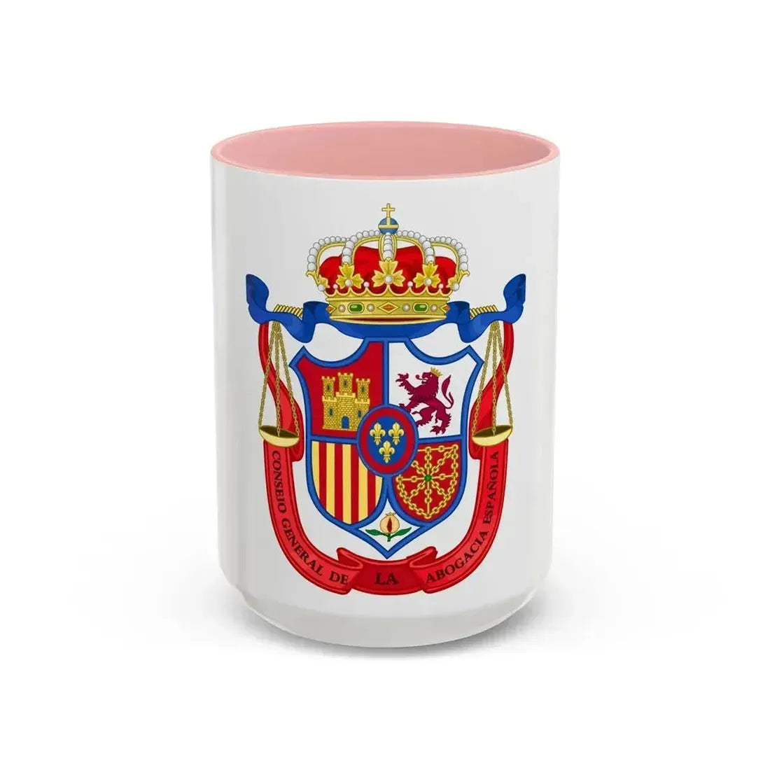 Coat of Arms of the General Council of Spanish Lawyers - Accent Coffee Mug 15oz Pink - Go Mug Yourself