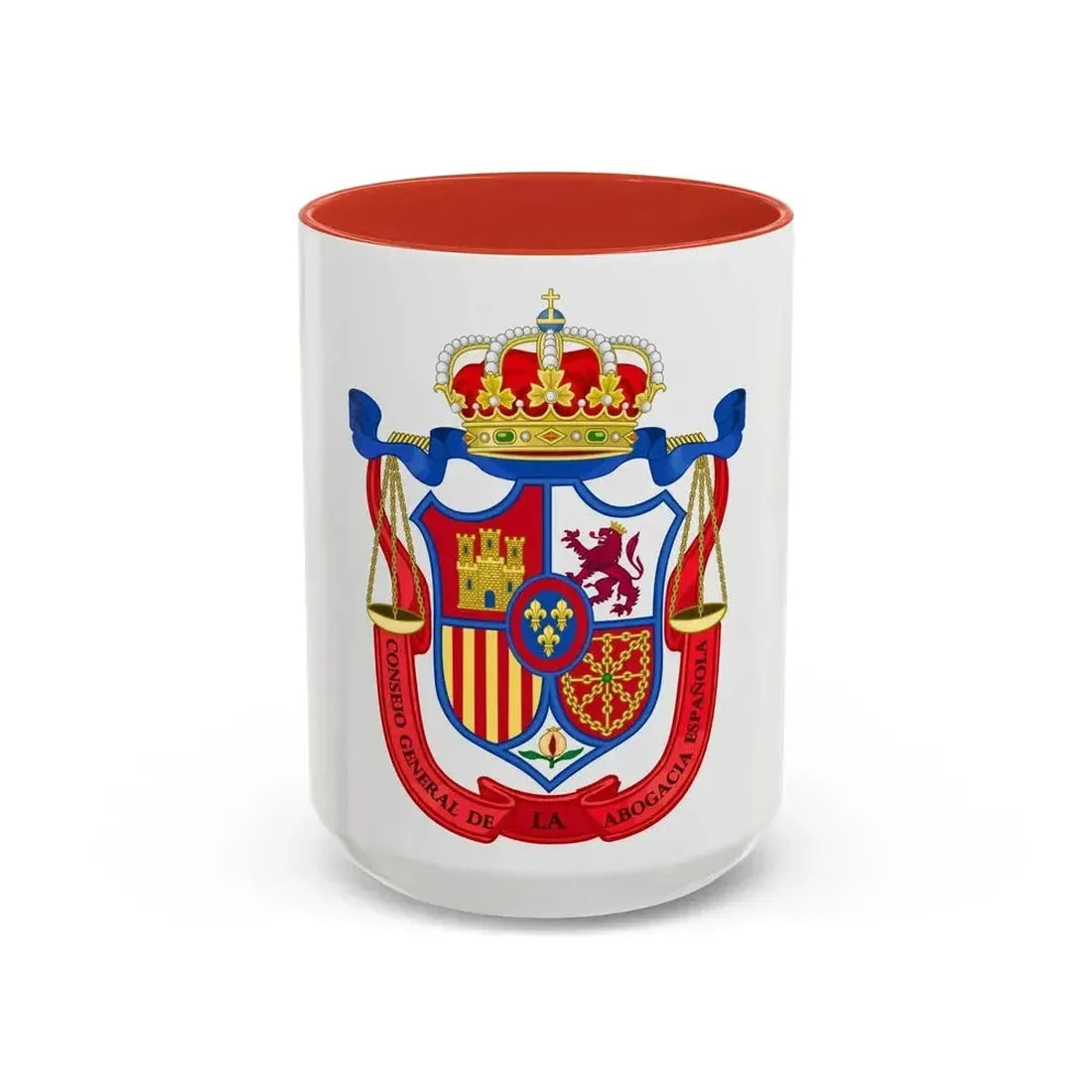 Coat of Arms of the General Council of Spanish Lawyers - Accent Coffee Mug 15oz Red - Go Mug Yourself