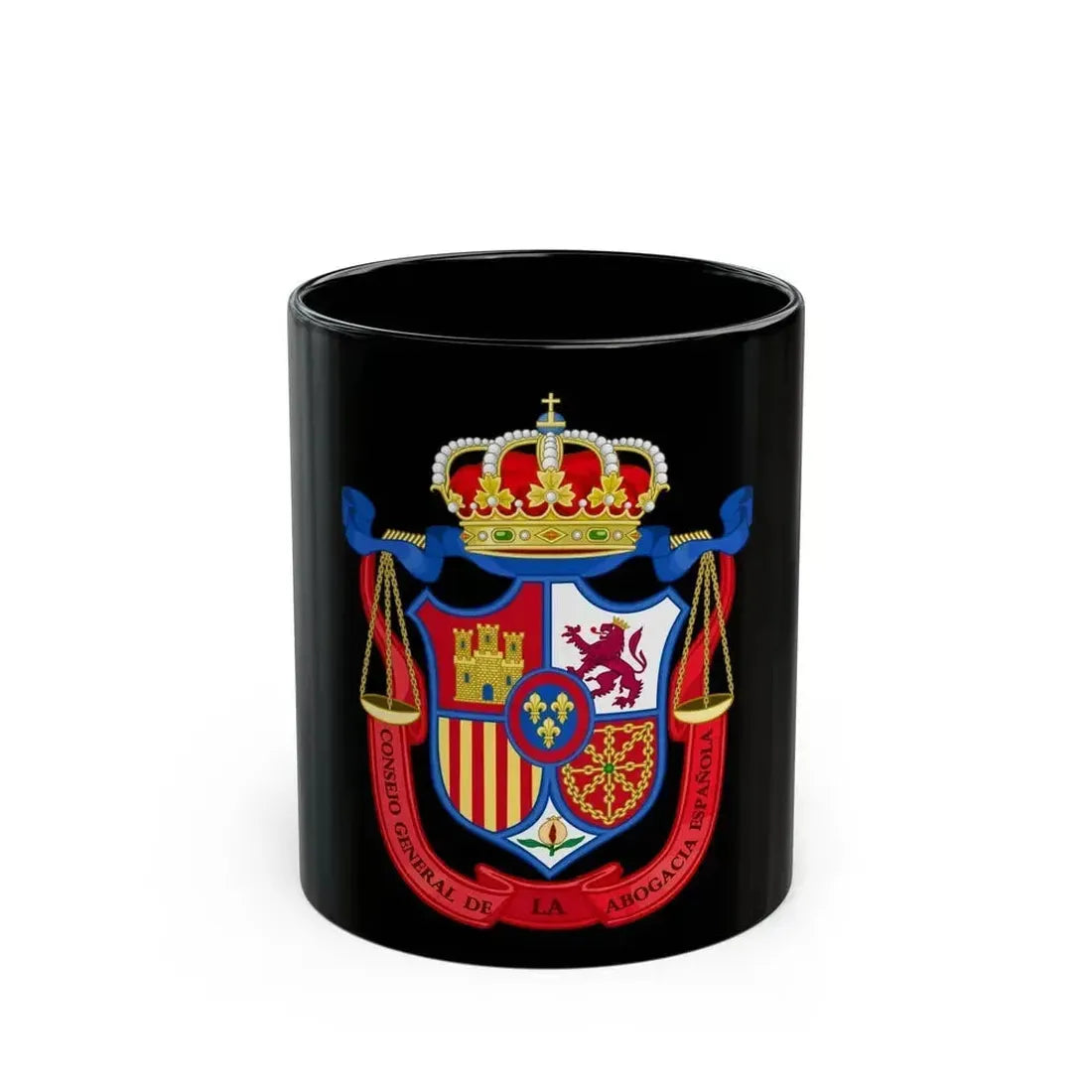 Coat of Arms of the General Council of Spanish Lawyers - Black Coffee Mug 11oz - Go Mug Yourself