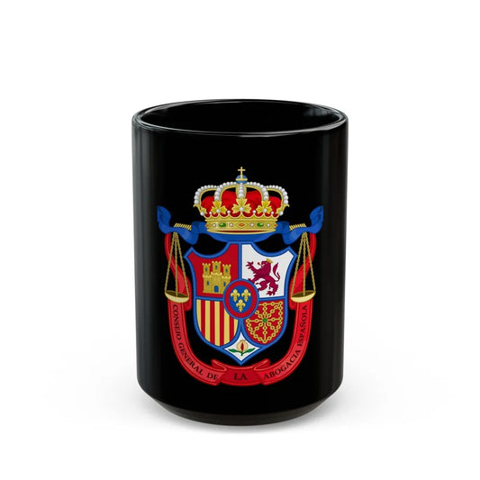 Coat of Arms of the General Council of Spanish Lawyers - Black Coffee Mug-15oz-Go Mug Yourself