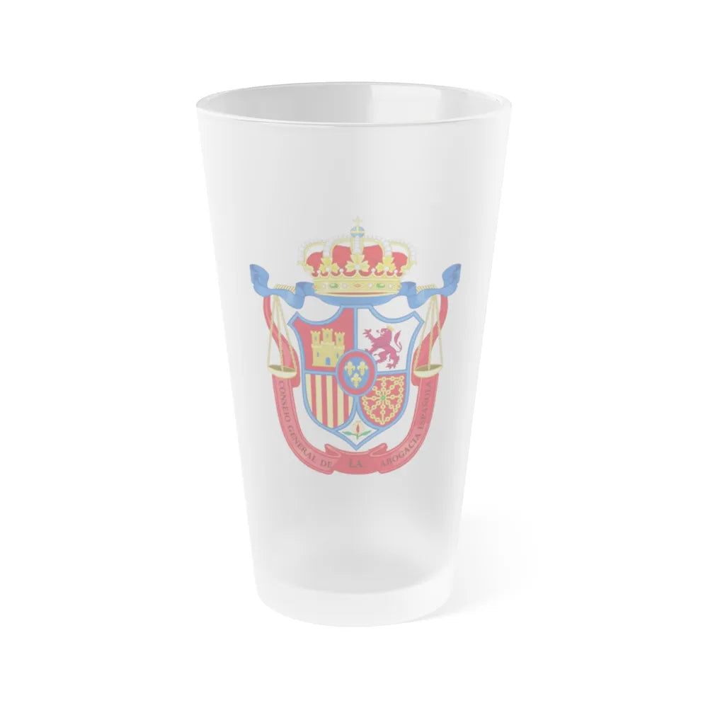 Coat of Arms of the General Council of Spanish Lawyers - Frosted Pint Glass 16oz-16oz-Frosted-Go Mug Yourself