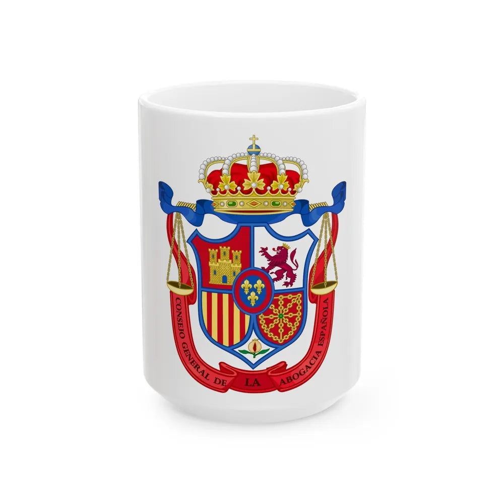 Coat of Arms of the General Council of Spanish Lawyers - White Coffee Mug-15oz-Go Mug Yourself