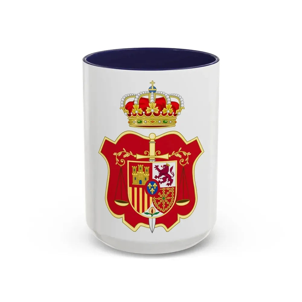Coat of Arms of the General Council of the Judicial Power of Spain - Accent Coffee Mug 15oz Navy - Go Mug Yourself