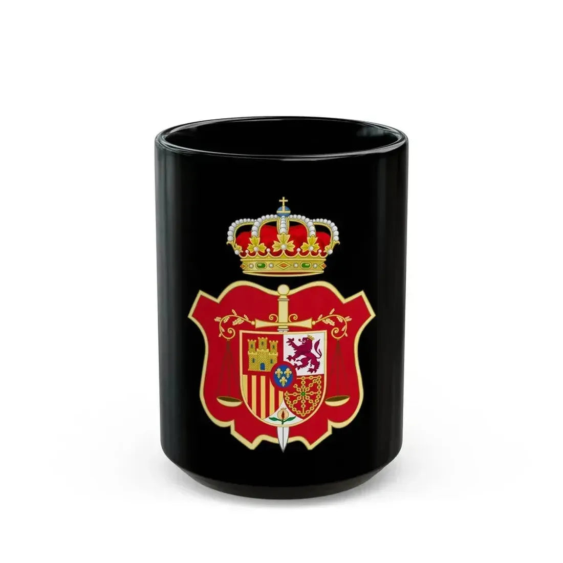 Coat of Arms of the General Council of the Judicial Power of Spain - Black Coffee Mug 15oz - Go Mug Yourself
