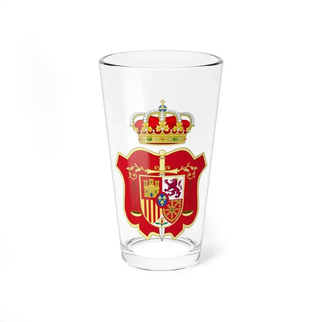 Coat of Arms of the General Council of the Judicial Power of Spain - Pint Glass 16oz 16oz - Go Mug Yourself