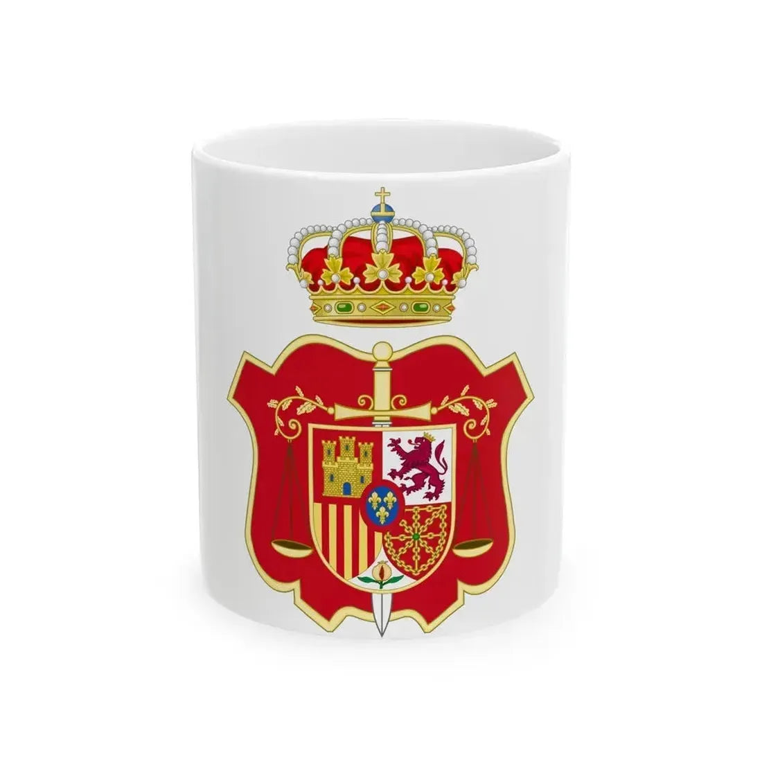 Coat of Arms of the General Council of the Judicial Power of Spain - White Coffee Mug 11oz - Go Mug Yourself