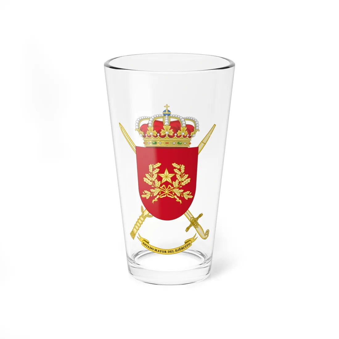 Coat of Arms of the General Staff of the Spanish Army (Spain) (Coat of Arms) Pint Glass 16oz 16oz - Go Mug Yourself