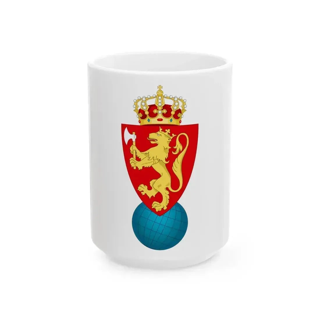 Coat of arms of the Geographical Survey of Norway - White Coffee Mug 15oz - Go Mug Yourself