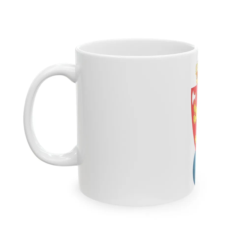 Coat of arms of the Geographical Survey of Norway - White Coffee Mug-Go Mug Yourself