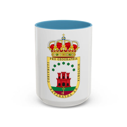 Coat of Arms of the Gibraltar Countryside Commonwealth - Accent Coffee Mug 15oz Light Blue - Go Mug Yourself