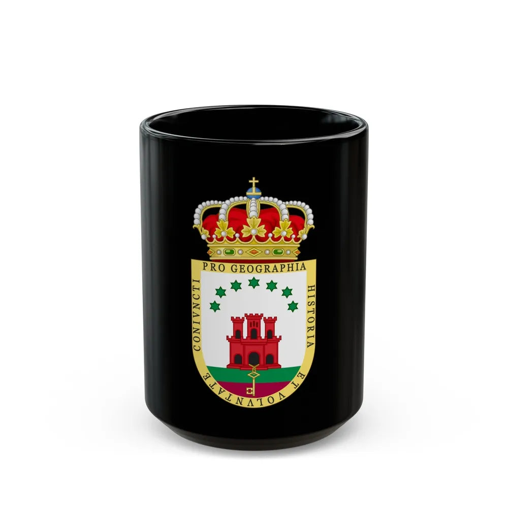 Coat of Arms of the Gibraltar Countryside Commonwealth - Black Coffee Mug-15oz-Go Mug Yourself