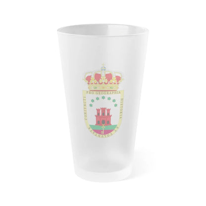 Coat of Arms of the Gibraltar Countryside Commonwealth - Frosted Pint Glass 16oz-16oz-Frosted-Go Mug Yourself