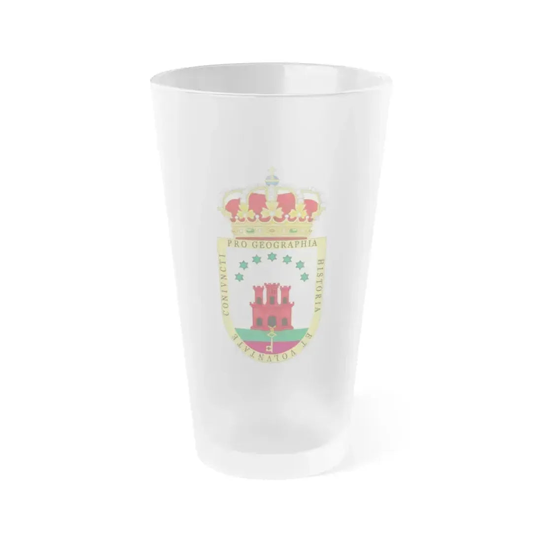 Coat of Arms of the Gibraltar Countryside Commonwealth - Frosted Pint Glass 16oz 16oz Frosted - Go Mug Yourself