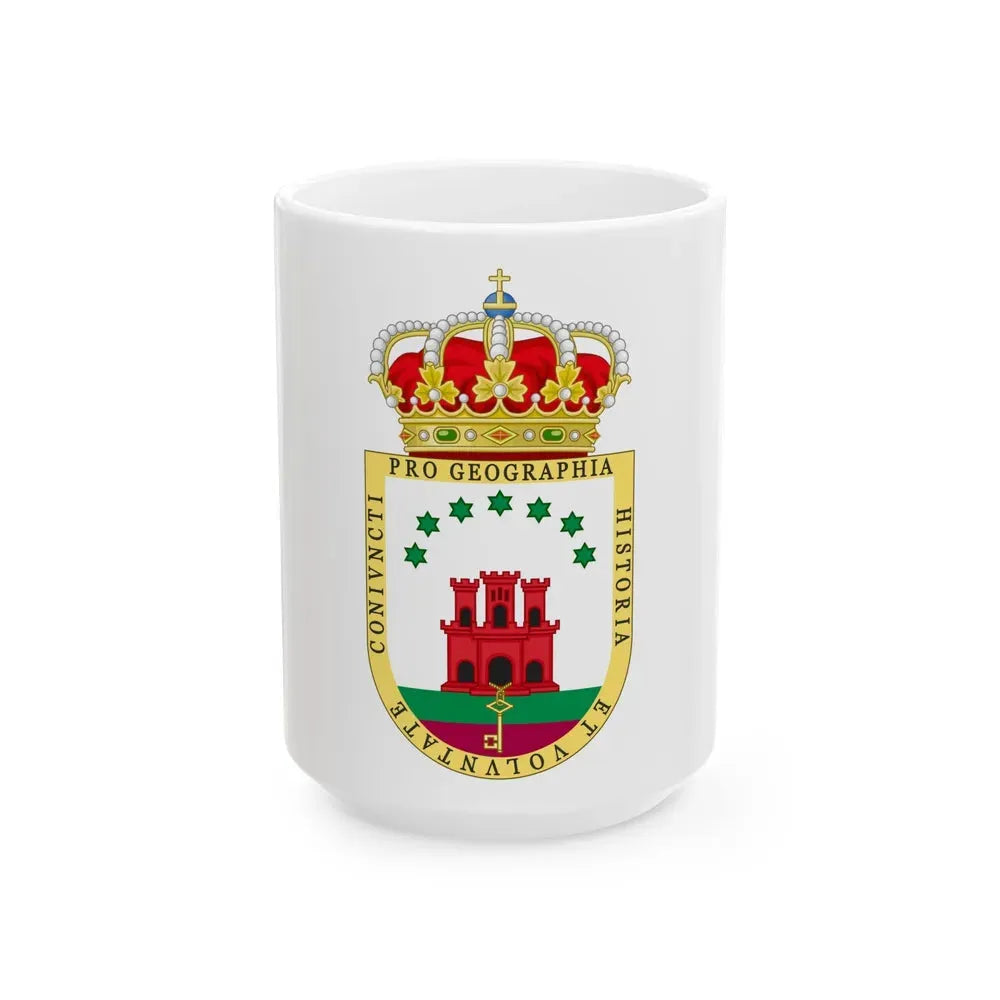 Coat of Arms of the Gibraltar Countryside Commonwealth - White Coffee Mug 15oz - Go Mug Yourself