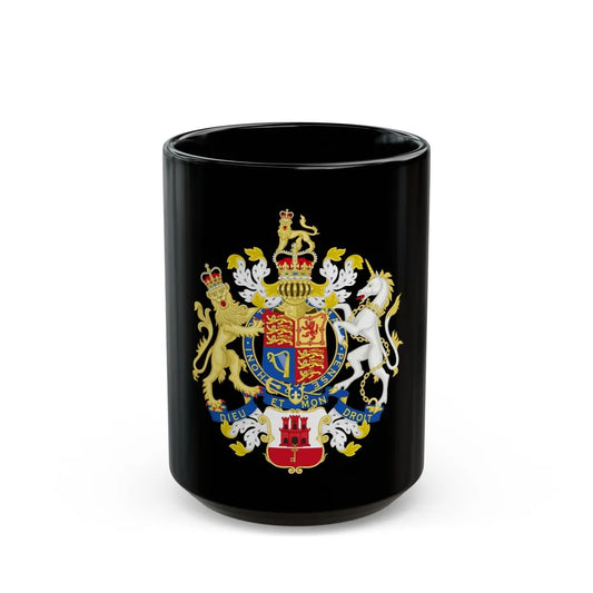 Coat of Arms of the Government of Gibraltar - Black Coffee Mug-15oz-Go Mug Yourself