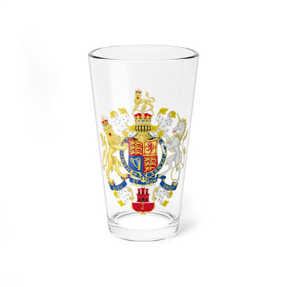 Coat of Arms of the Government of Gibraltar (United Kingdom) (Coat of Arms) Pint Glass 16oz 16oz - Go Mug Yourself