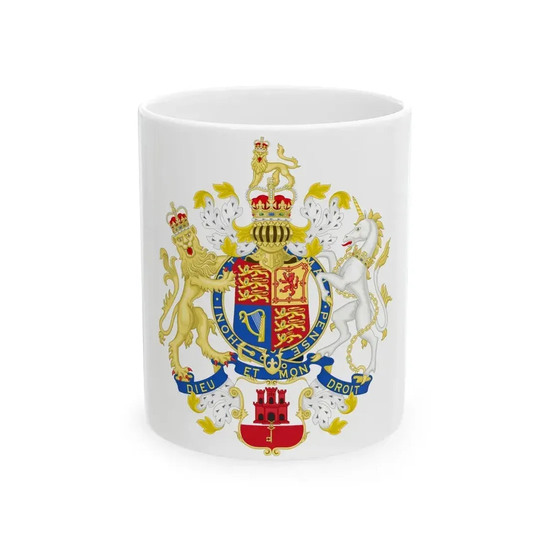 Coat of Arms of the Government of Gibraltar - White Coffee Mug 11oz - Go Mug Yourself